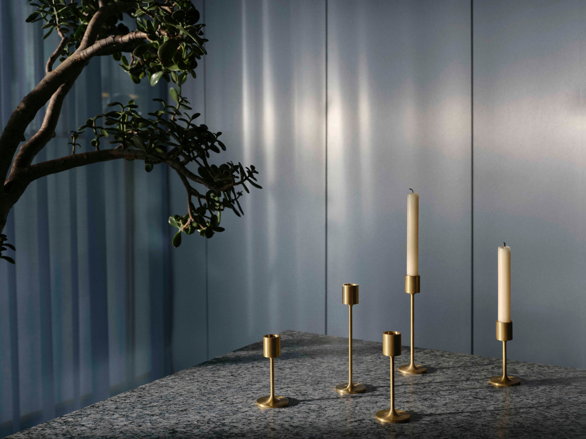 Kerzenhalter-Set COLLECT gebürstetes Messing