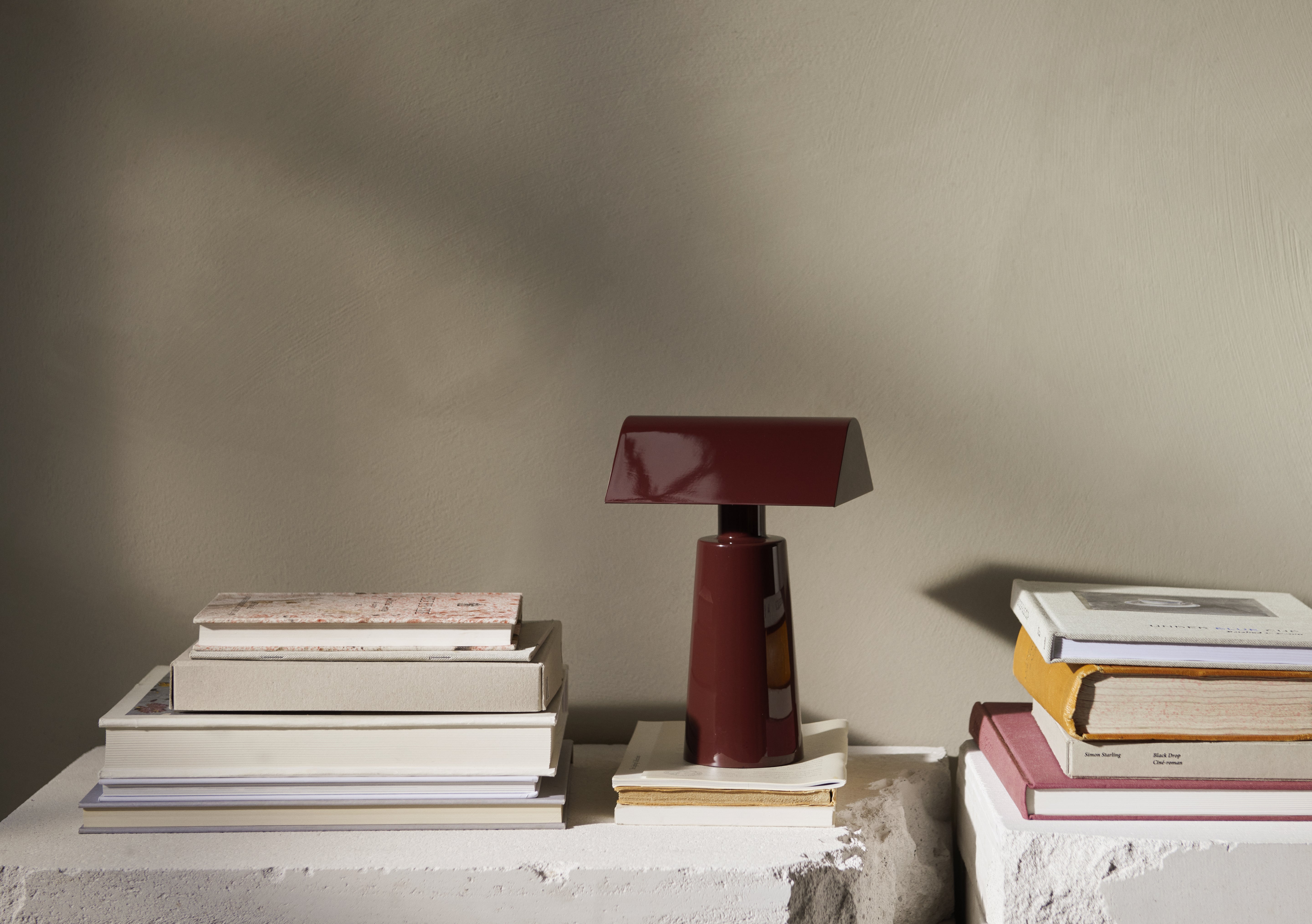 Tragbare Lampe CARET MF1 in Bordeauxrot