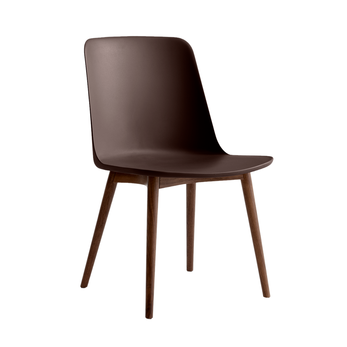 Stuhl RELY HW71 rostbraun mit Nussbaumfuß