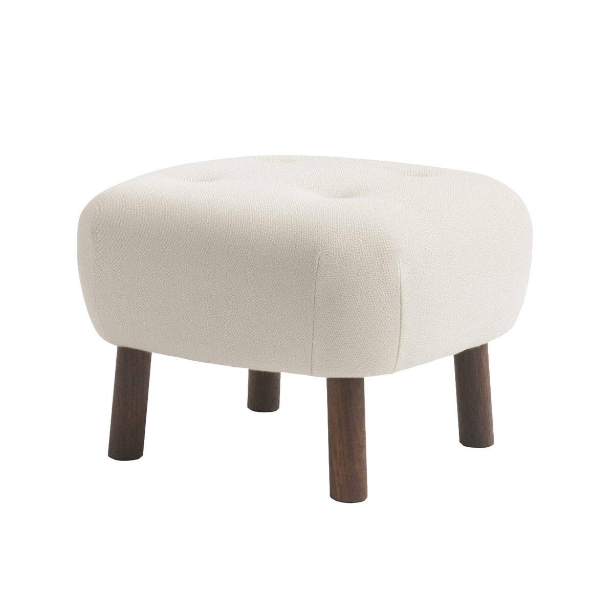 Polsterhocker ATD1 mit Nussbaumbasis