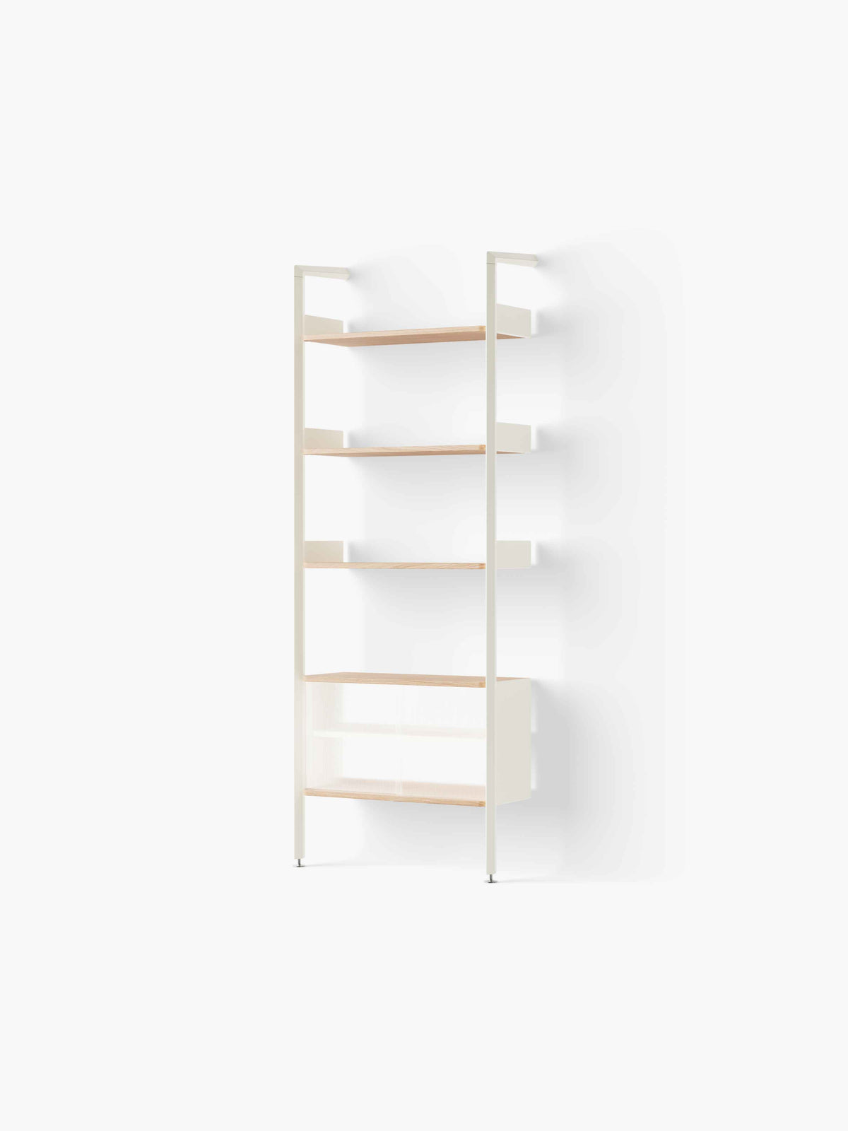 Modularregal ROMBE in Alabaster mit Eichenholz
