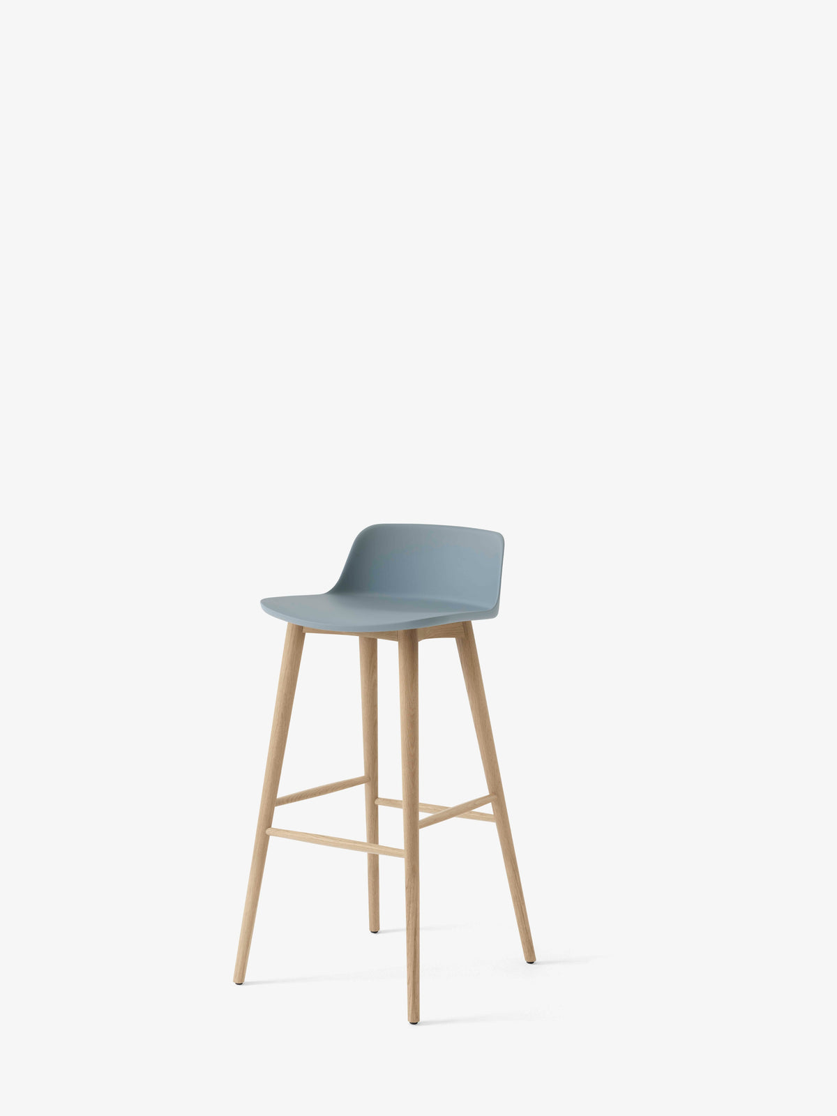 Hocker RELY himmelblau mit Eichenbasis