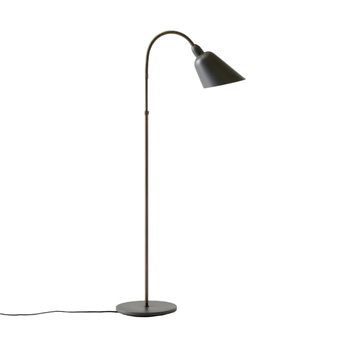 Stehlampe BELLEVUE AJ7 graphit mit brüniertem Messingfuß