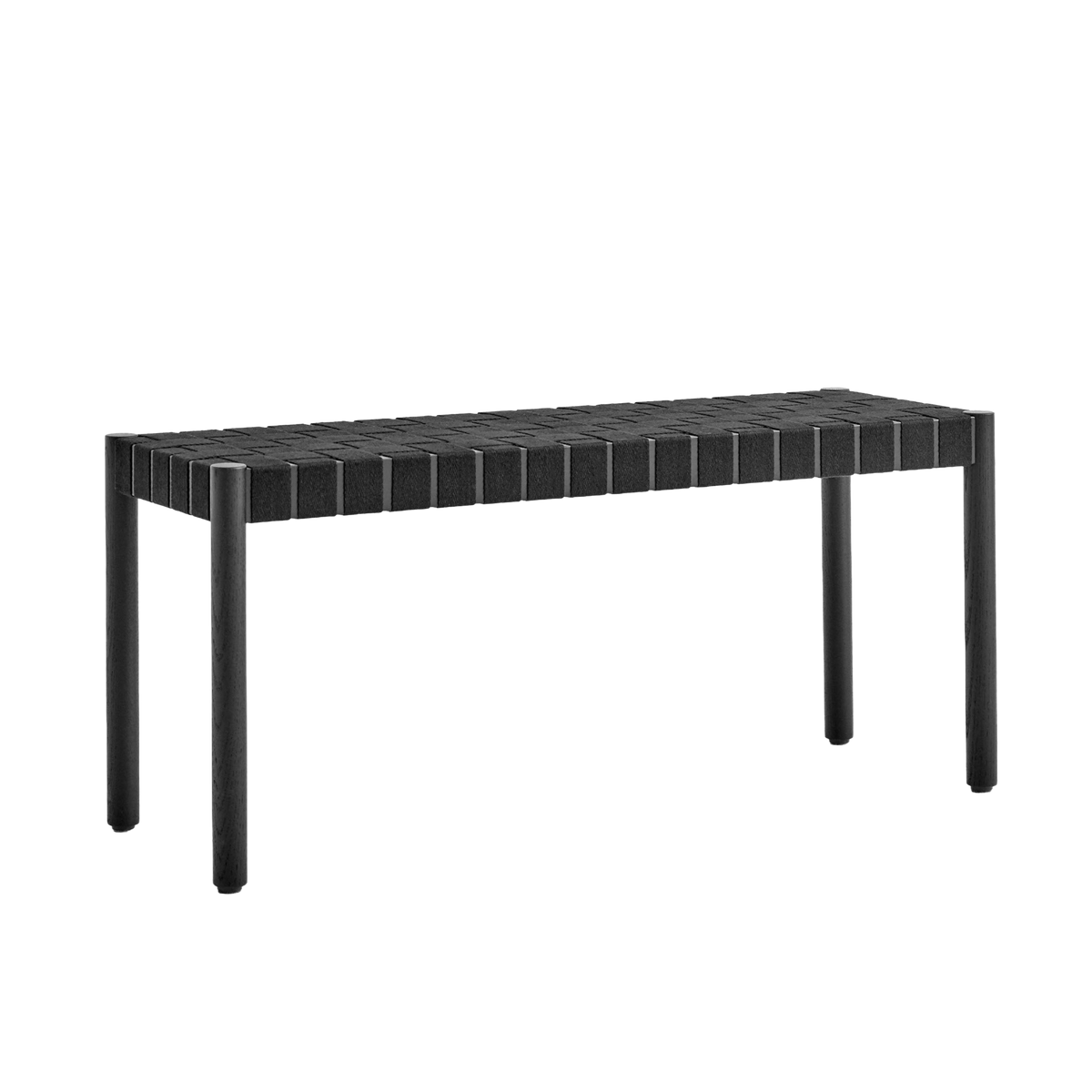 Bank BETTY mit schwarzem gewebtem Sitz aus schwarz lackiertem Eschenholz