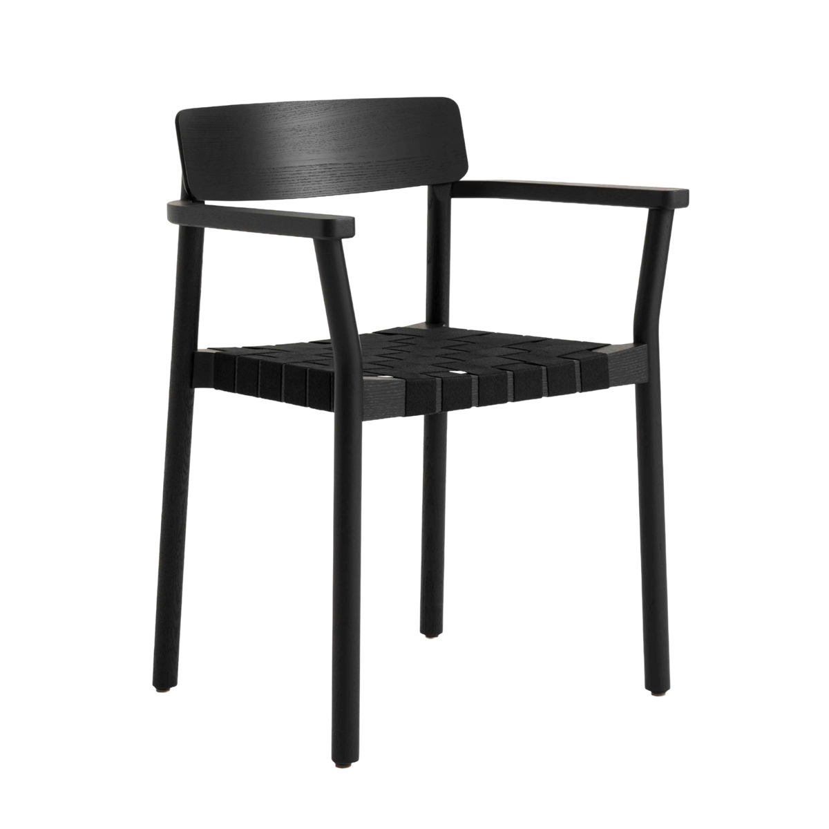 Sessel mit Armlehnen BETTY TK9 schwarzes gewebtes Sitzpolster mit schwarzer lackierter Esche