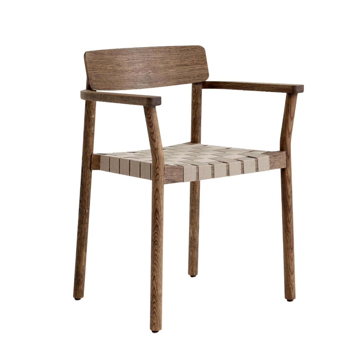 Sessel mit Armlehnen BETTY TK9, beige, gewebter Sitz mit rauchgeöltem Eichenholz