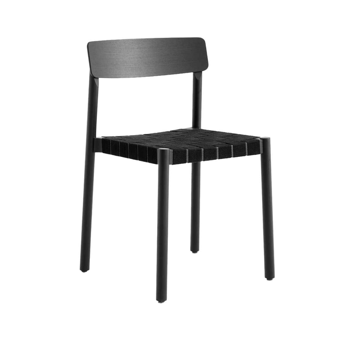Stuhl BETTY TK1 mit schwarzem, gewebtem Sitz und schwarz lackiertem Eschenholz