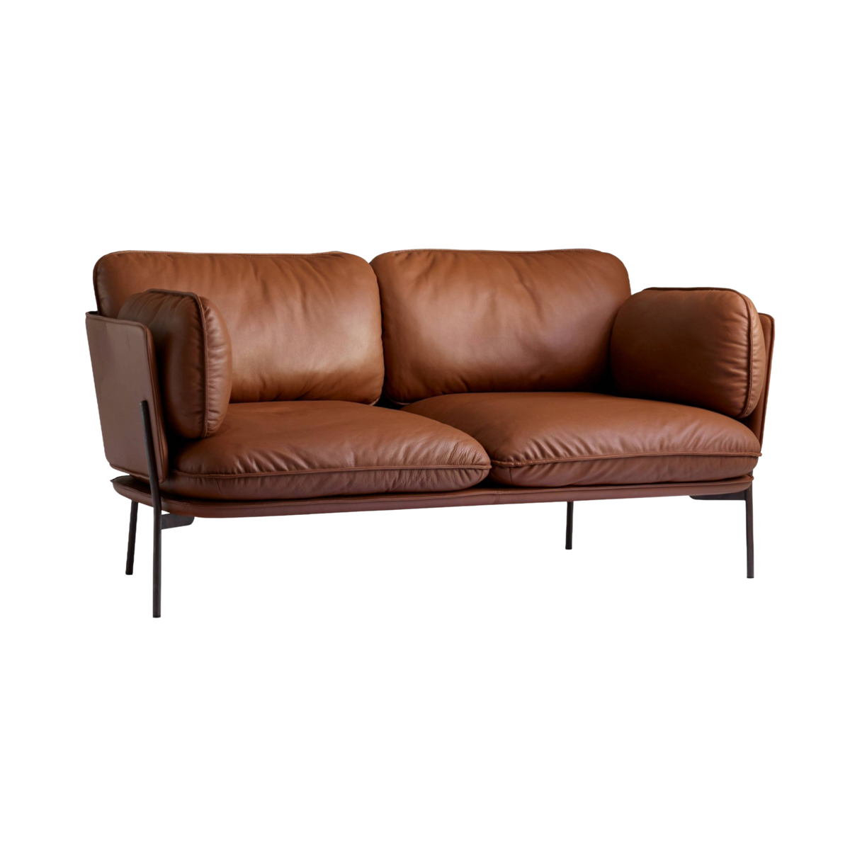 Zweisitzer-Sofa CLOUD LN2 mit schwarzem Gestell