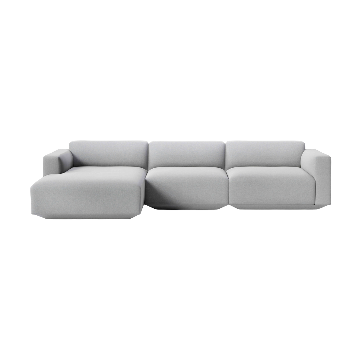 Modularer Ecksofa links für 4 Personen DEVELIUS hellgrau