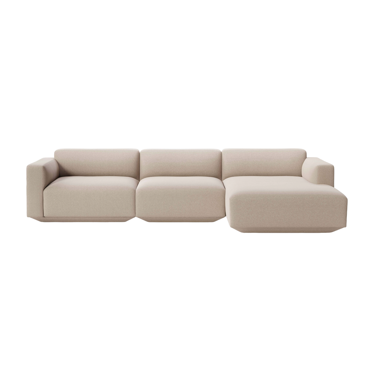 Modularer, rechtsseitiger 4-Sitzer DEVELIUS in Beige