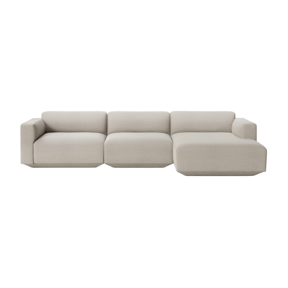 Modularer, rechtsseitiger 4-Sitzer DEVELIUS in Creme
