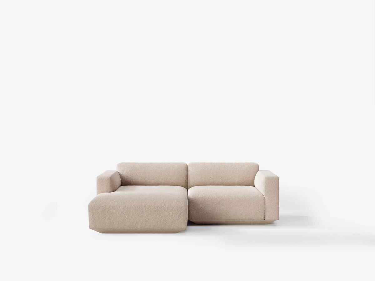 Linksseitige modulare 3-Sitzer-Couch DEVELIUS gepolstert