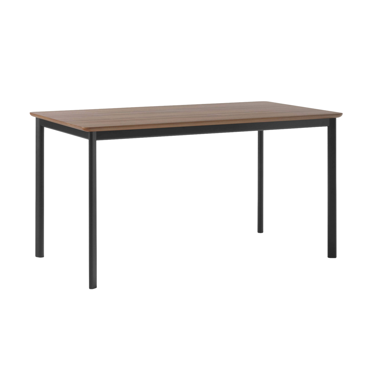 Tisch DRIP mit Nussbaumplatte und schwarzem Gestell