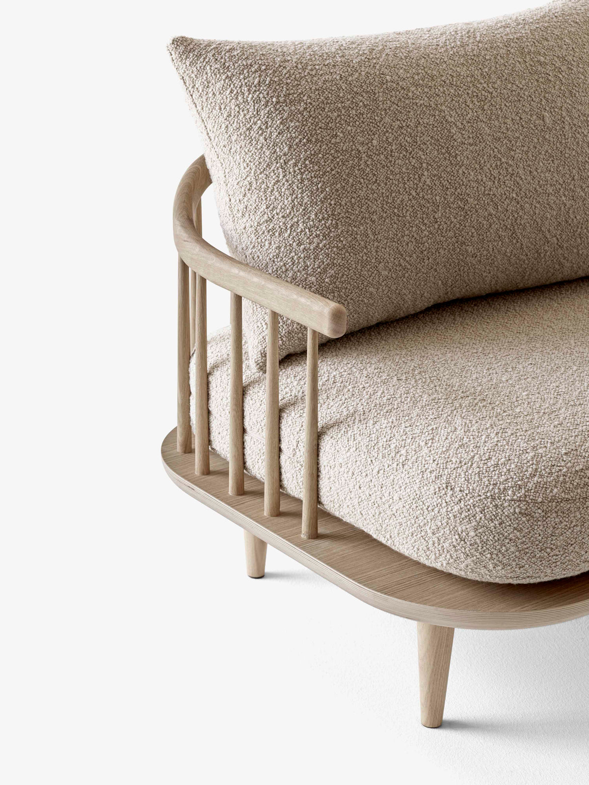 Zweisitzer-Sofa FLY SC2 gepolstert mit Eichenbasis