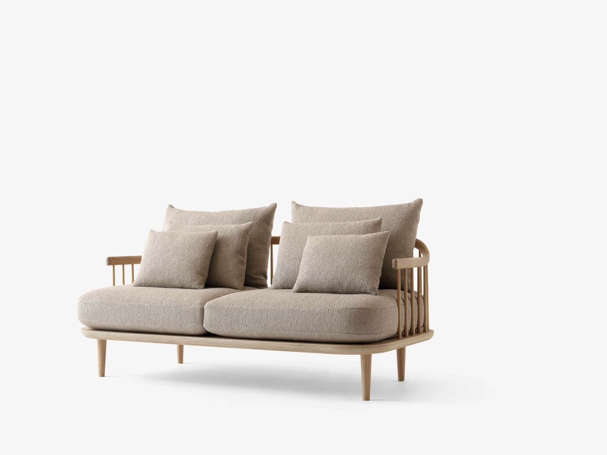 Zweisitzer-Sofa FLY SC2 gepolstert mit Eichenbasis