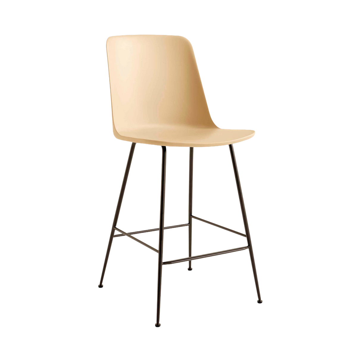 Barhocker RELY sandfarben mit braunem Stahlgestell