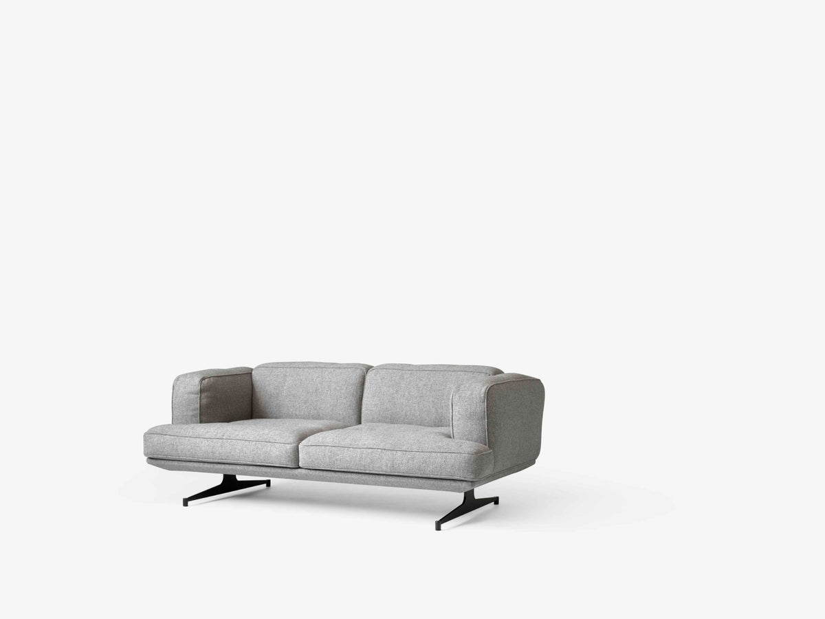 Zweisitzer-Sofa INLAND AV22 gepolstert mit schwarzem Gestell