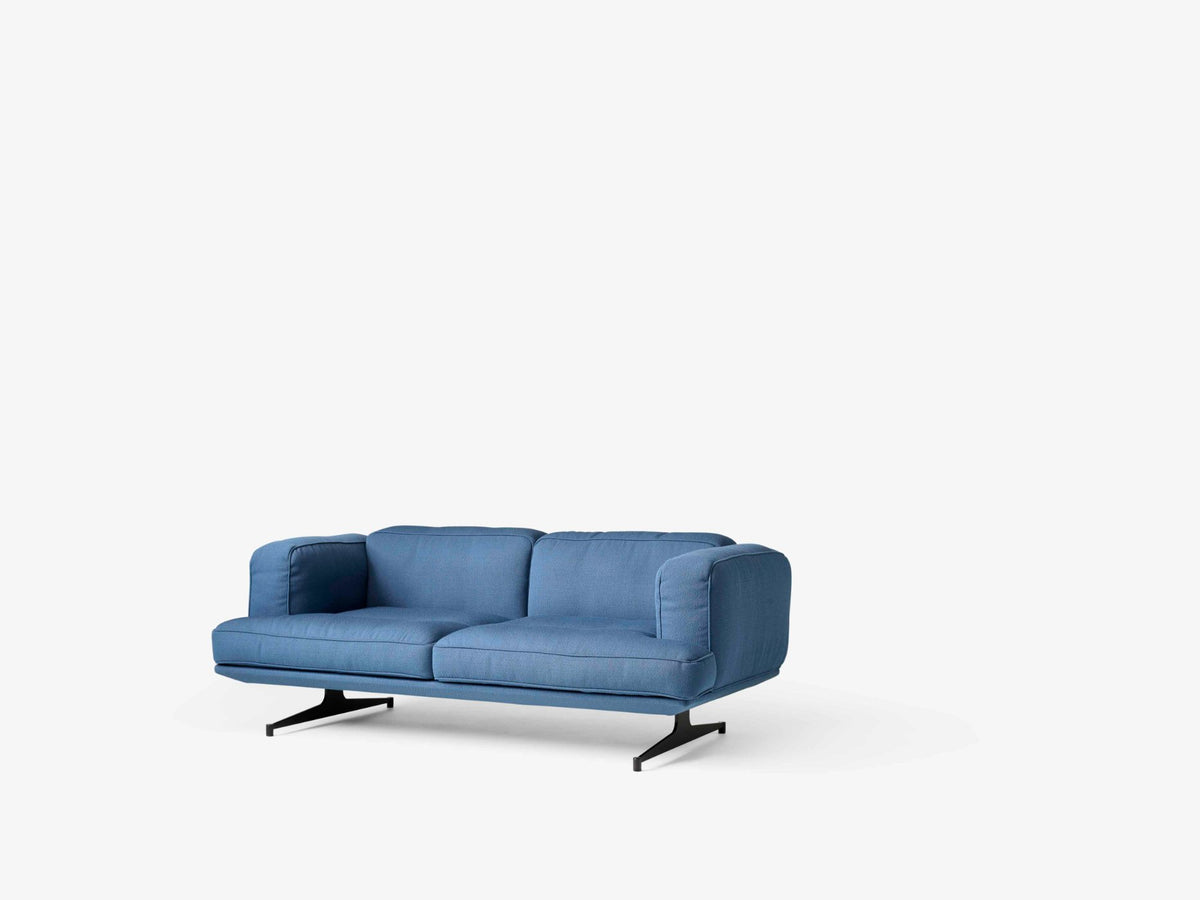 Zweisitzer-Sofa INLAND AV22 gepolstert mit schwarzem Gestell