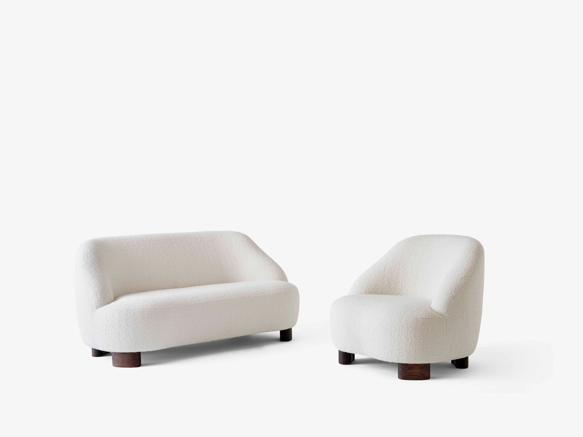 Zweisitzer-Sofa MARGAS LC3 mit Nussbaumfuß