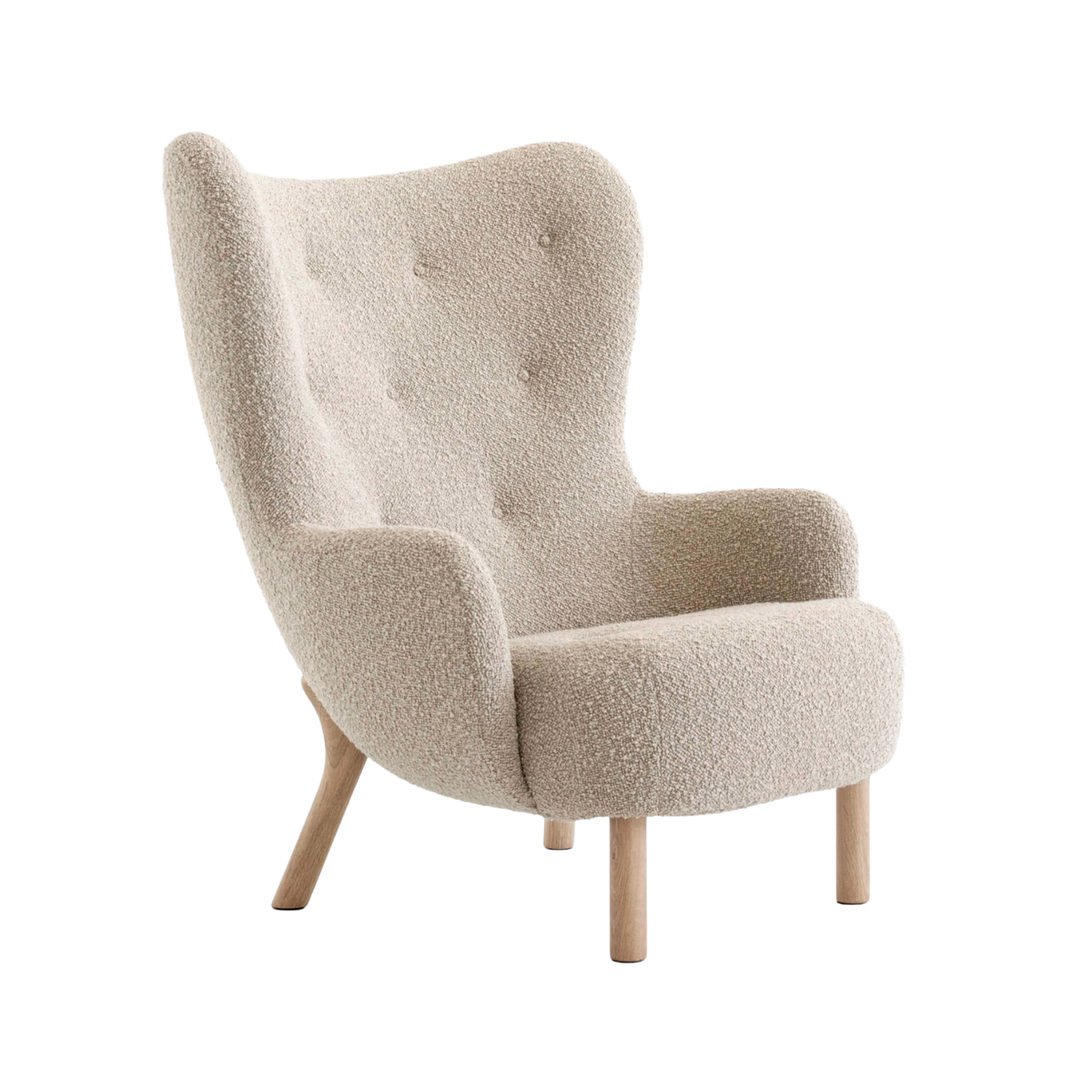 Sessel PETRA VB3 gepolstert mit Eichenbasis