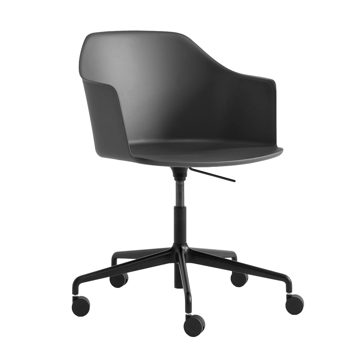 Bürostuhl RELY HW53 schwarz mit schwarzem Aluminiumgestell