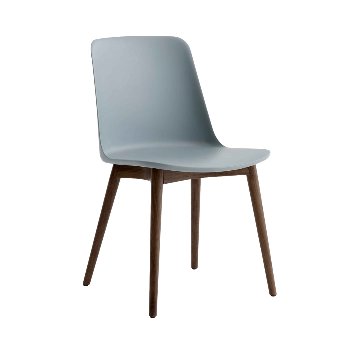 Stuhl RELY HW71 himmelblau mit Nussbaumbasis