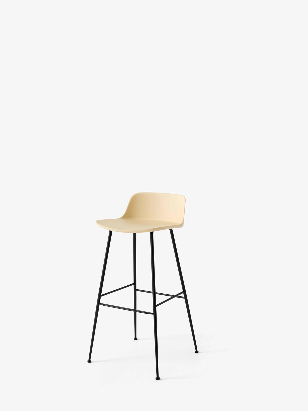 Hocker RELY sandfarben mit schwarzem Stahlgestell