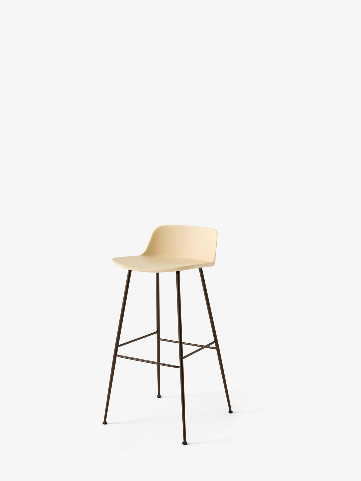 Hocker RELY sandfarben mit braunem Stahlgestell