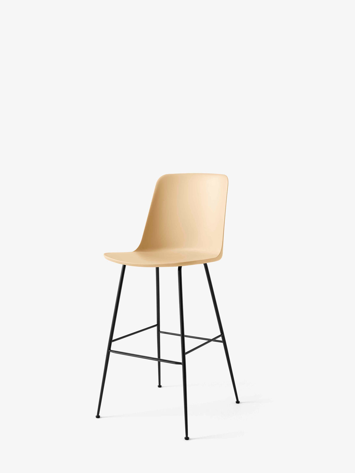 Barhocker RELY sandfarben mit schwarzem Stahlgestell