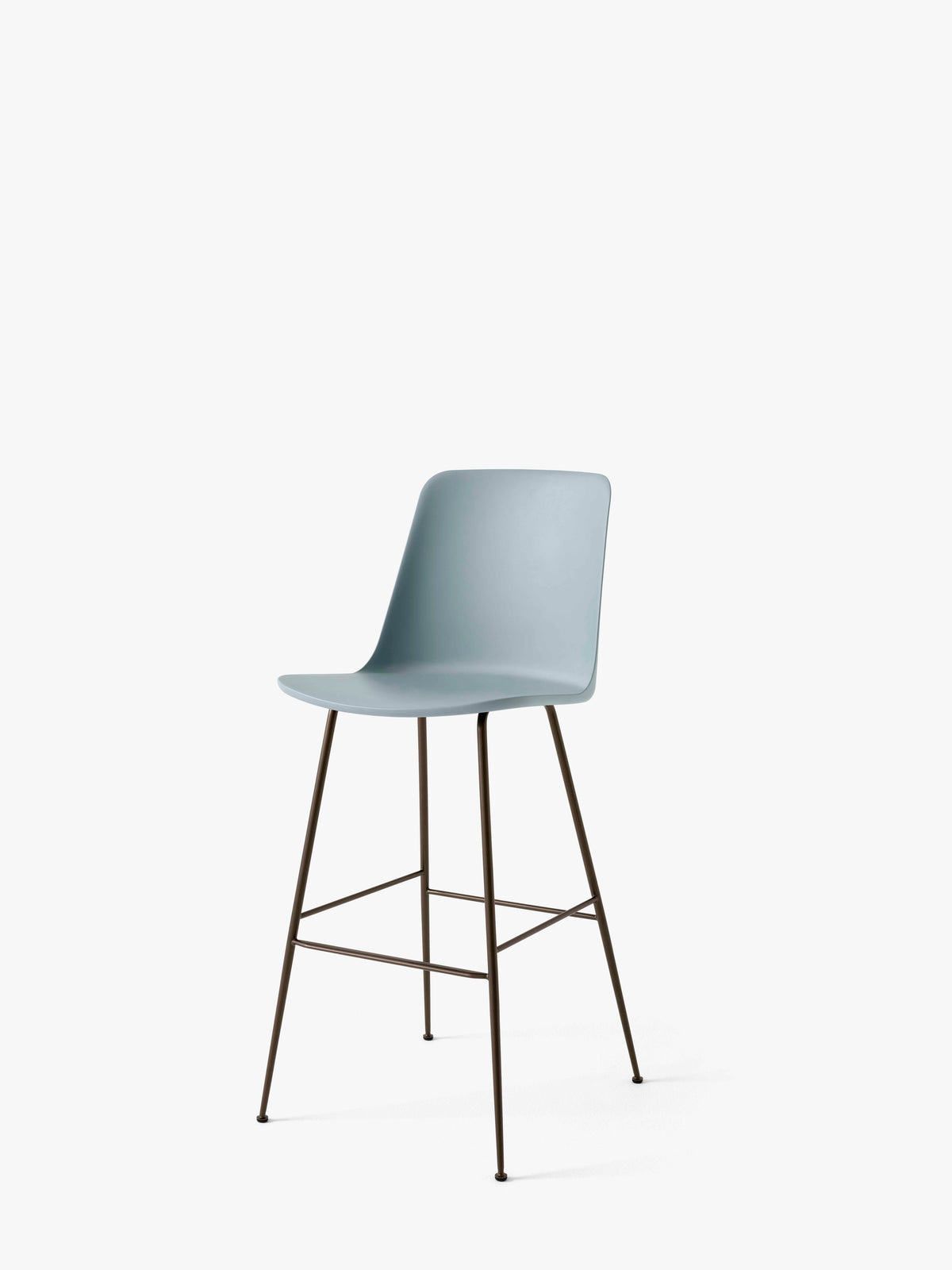 Barhocker RELY himmelblau mit braunem Stahlgestell