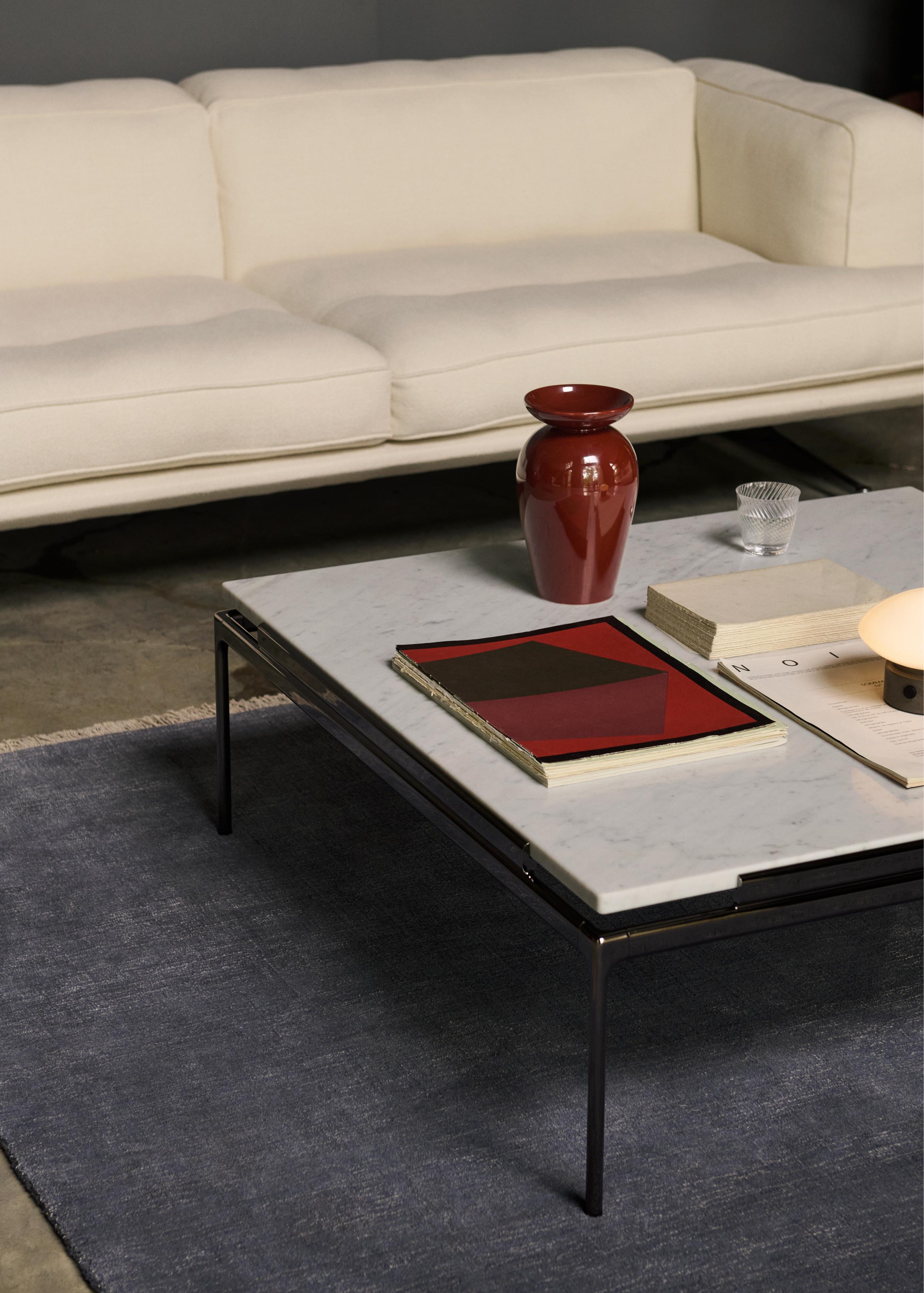 Quadratischer Couchtisch SETT LN13 mit grüner Marmorplatte und verchromtem Gestell