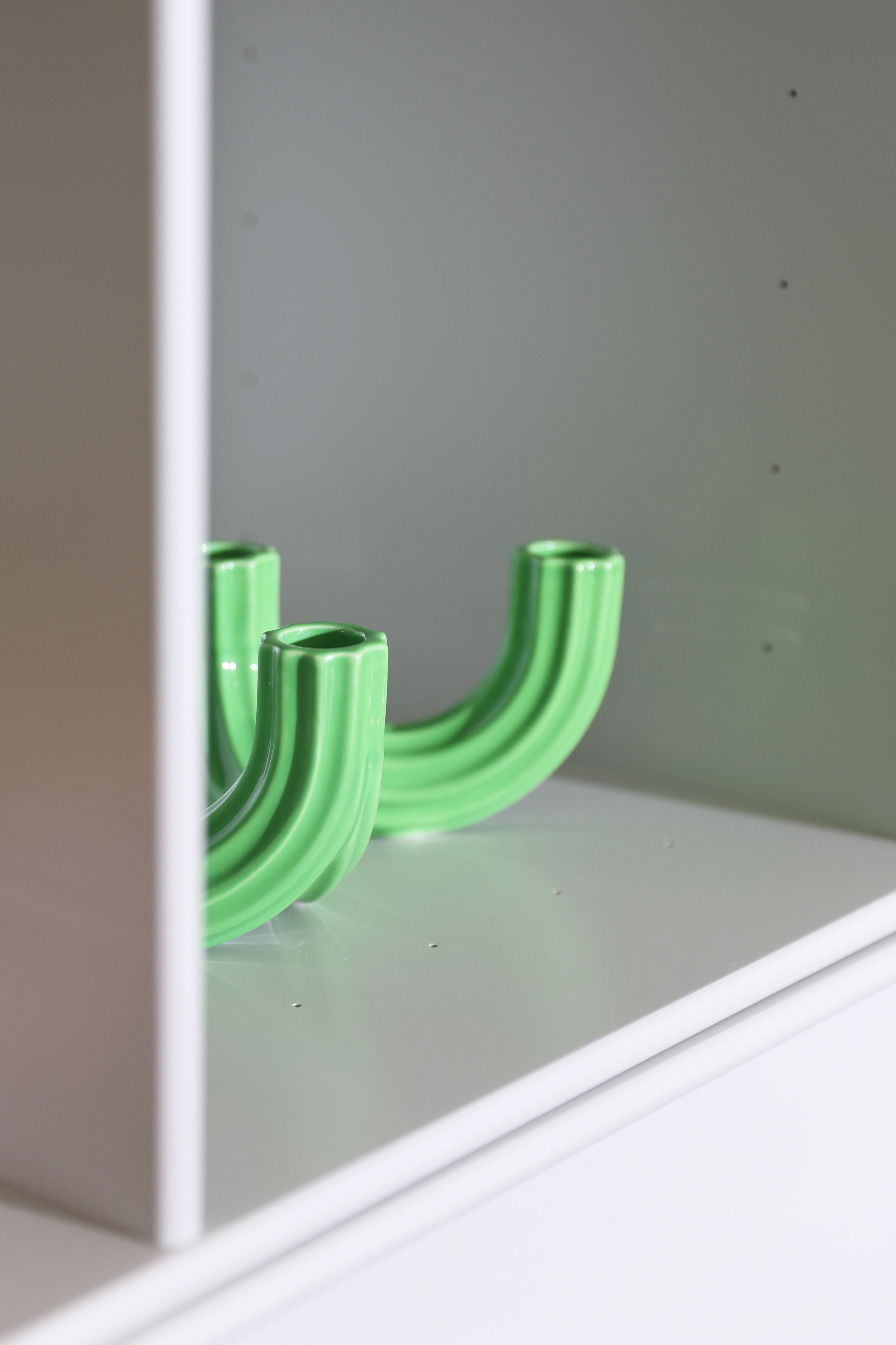 Four-armed candle holder CHURROS green