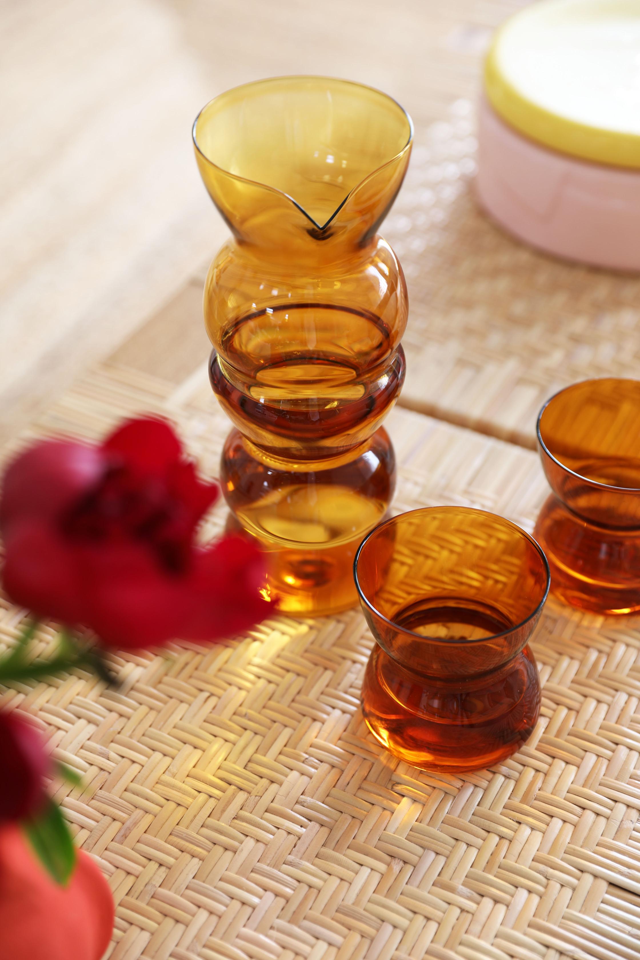 Set aus Gläsern TOTEM braun