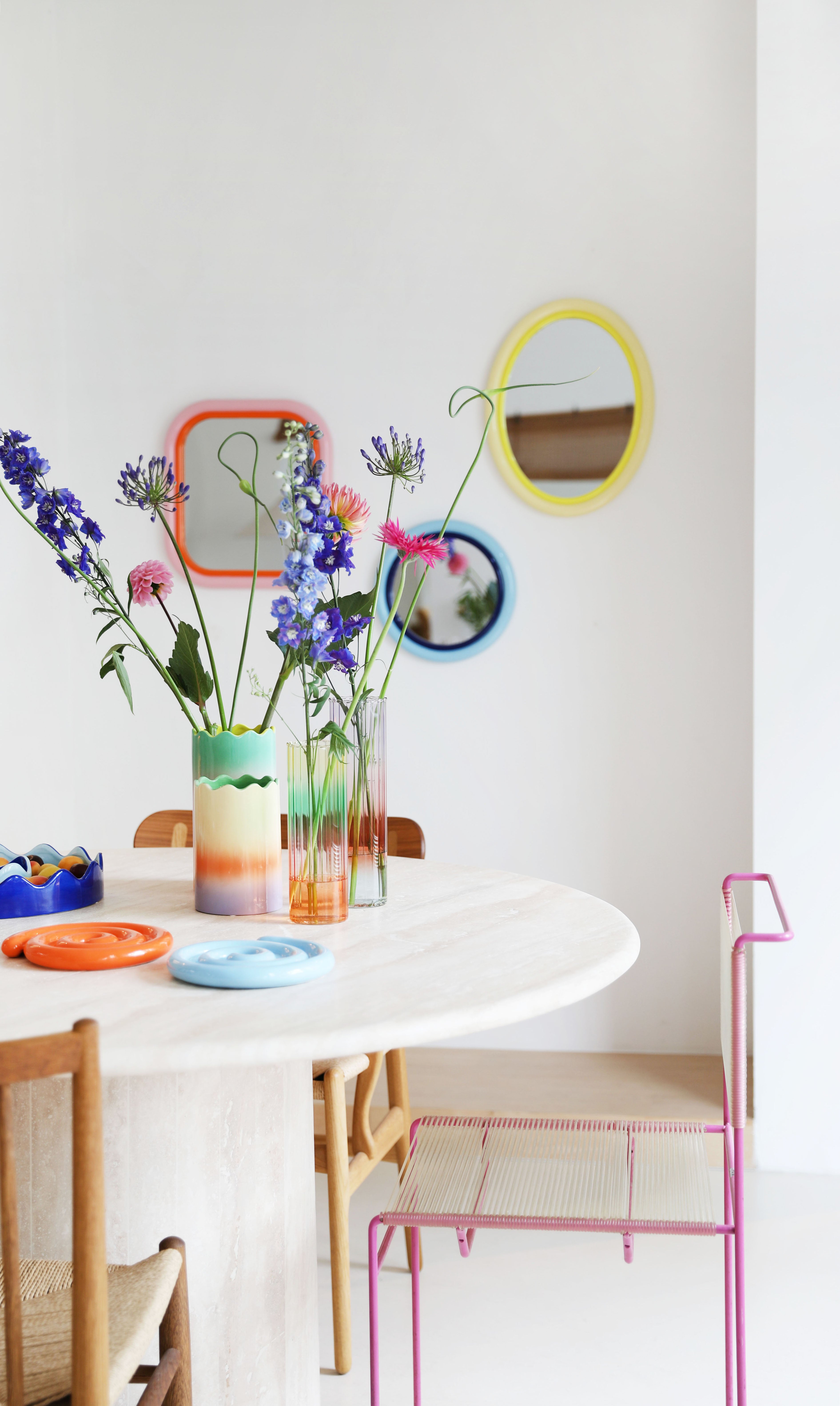 GRADIENT vase green with orange