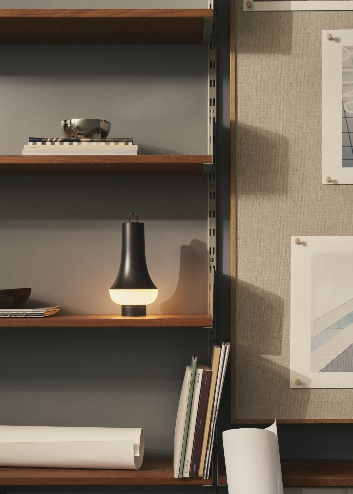 Tragbare Lampe TOMOSHI dunkelbraun