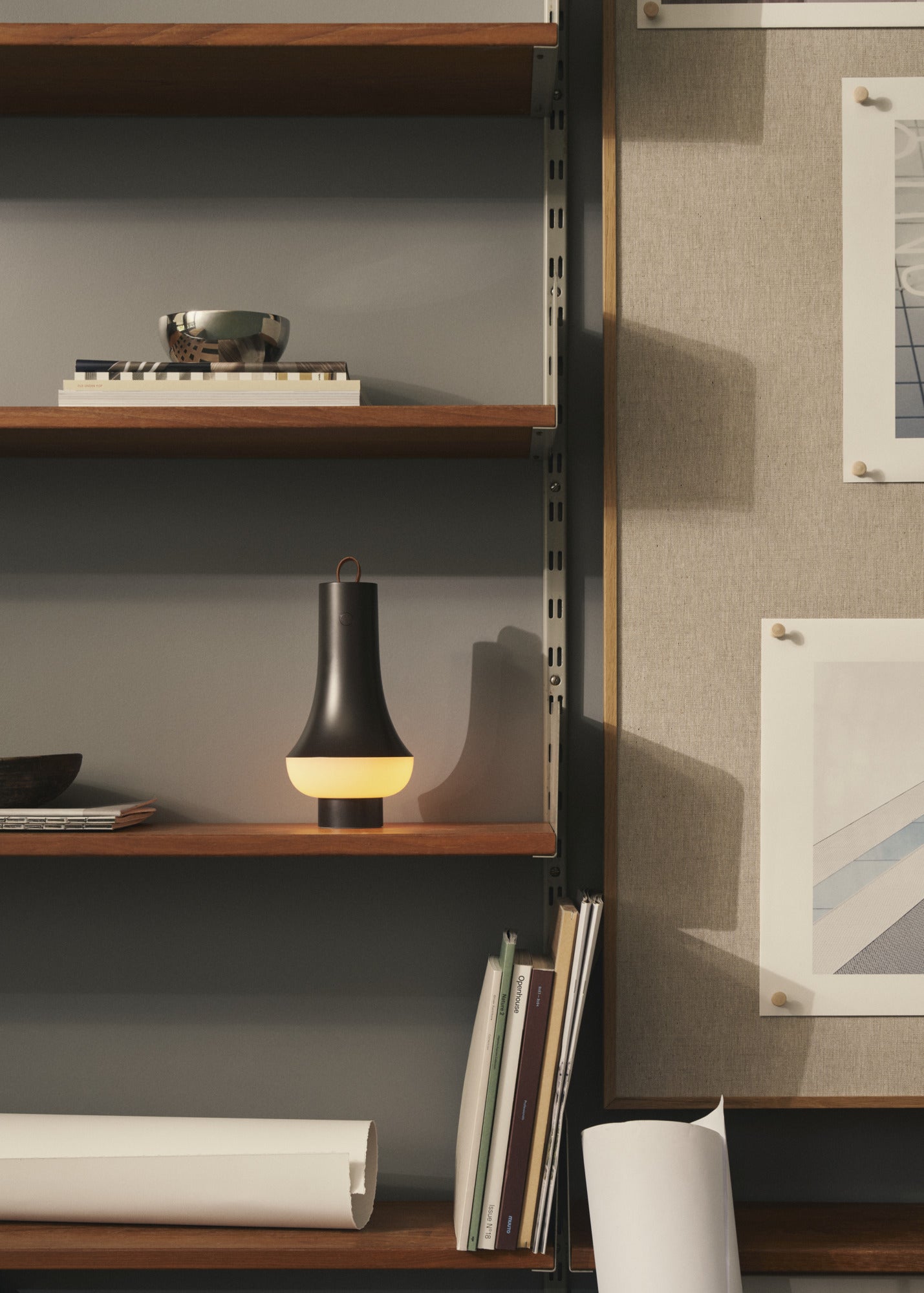 Tragbare Lampe TOMOSHI dunkelbraun