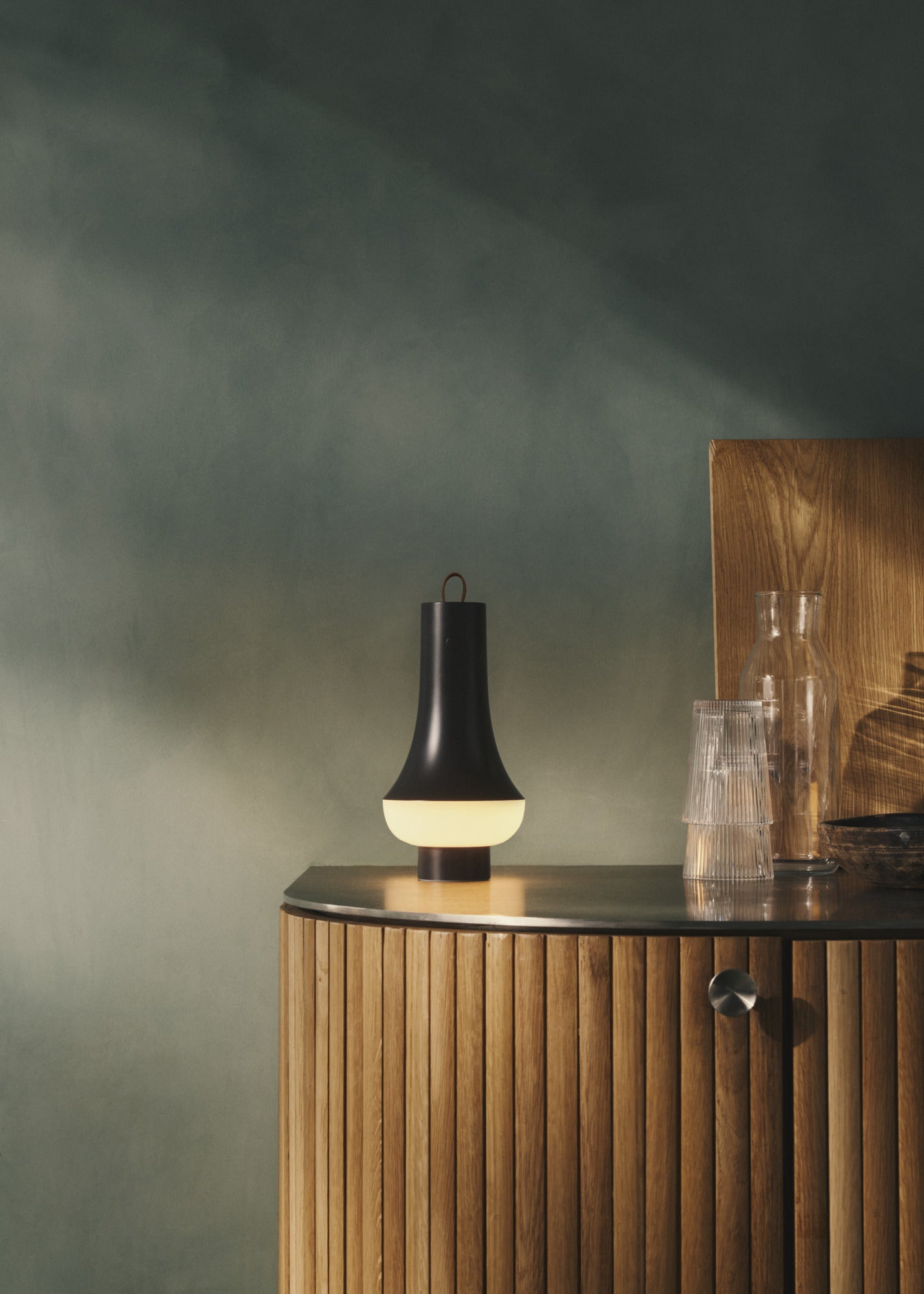 Tragbare Lampe TOMOSHI dunkelbraun