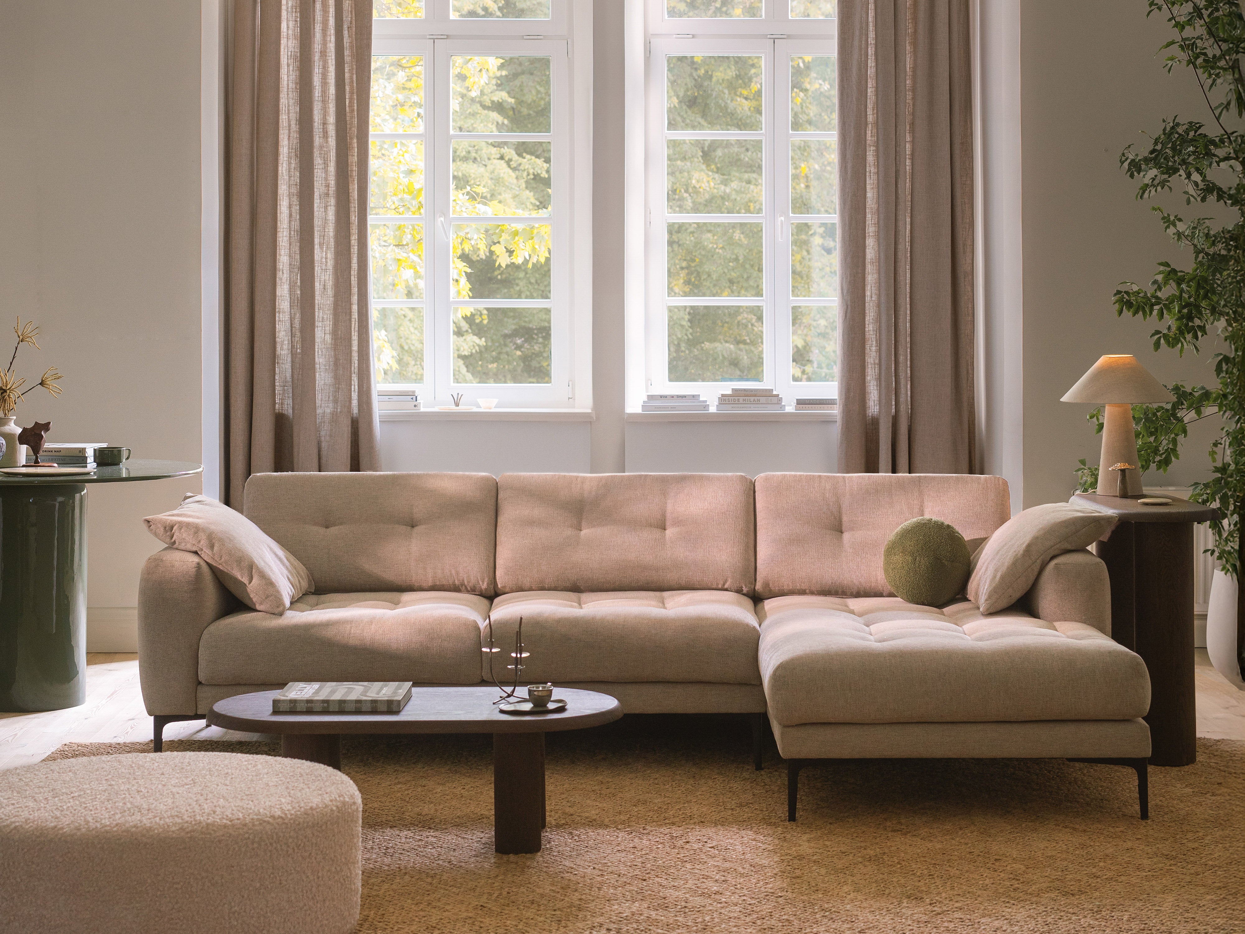 Sofa aksamitna 4-osobowa BEMY rosa