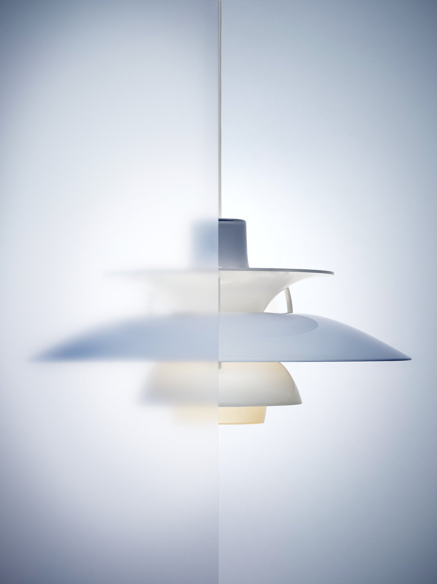 Lampa wisząca PH 5 OPAL błękitny