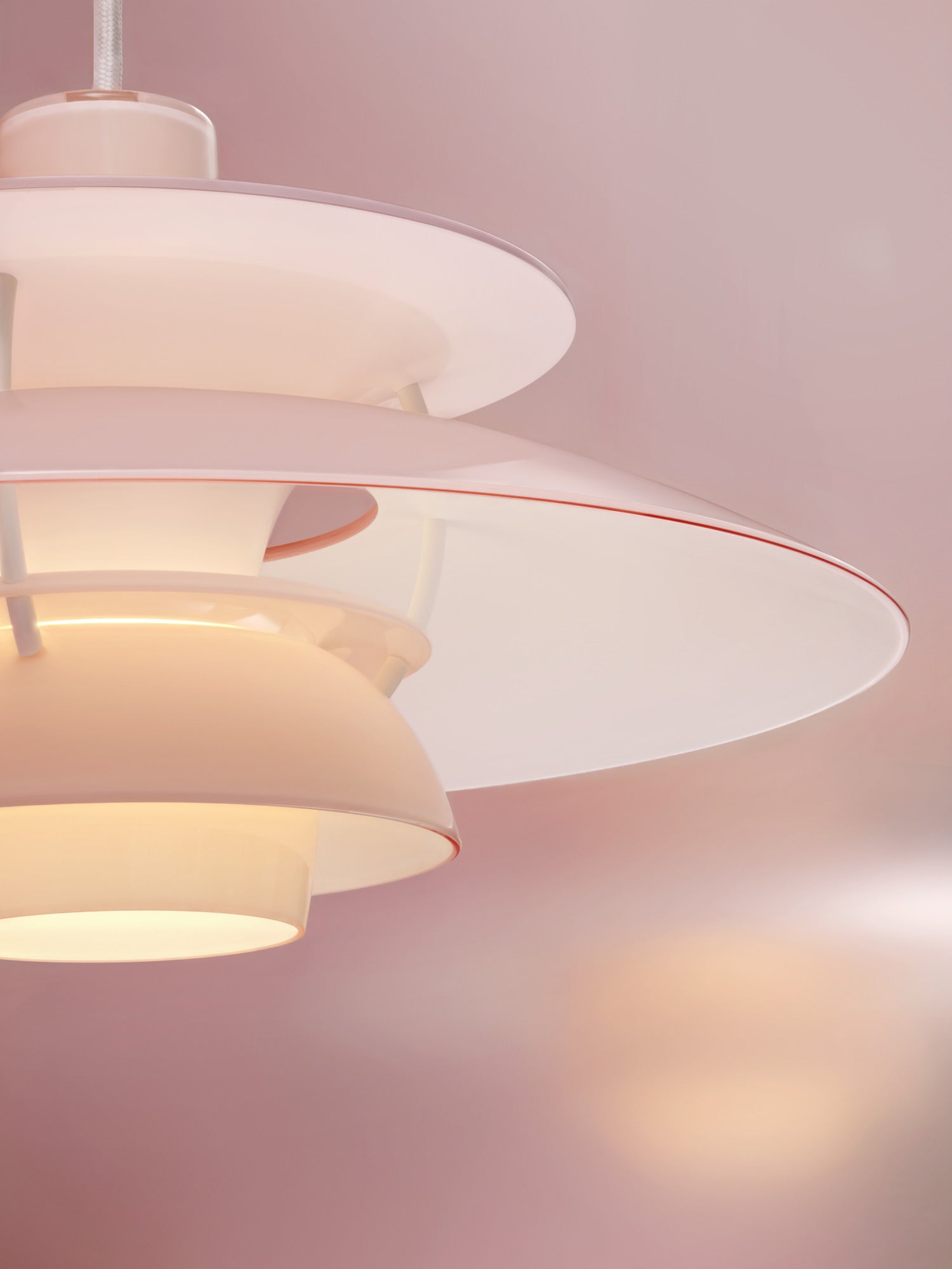 Hanging lamp PH 5 OPAL light pink