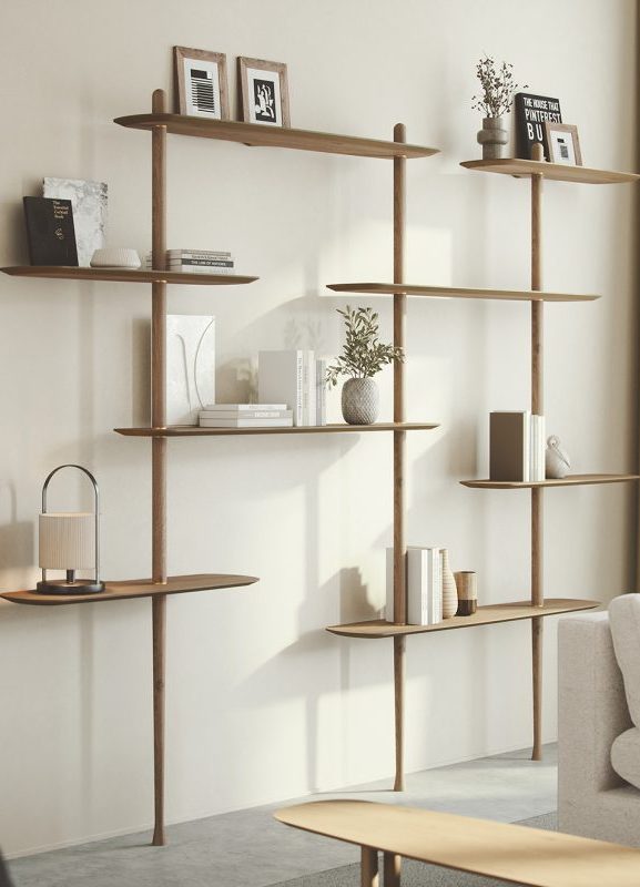 Wandregal AXIS 3 Nussbaumfurnier