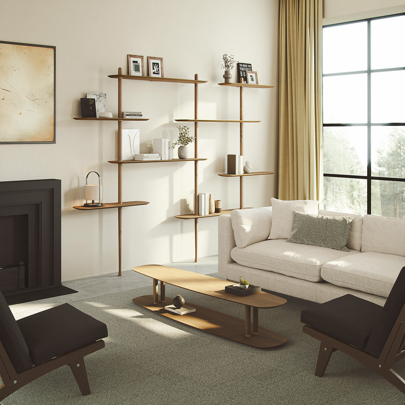 AXIS 3 Wall Shelf in Walnut Veneer