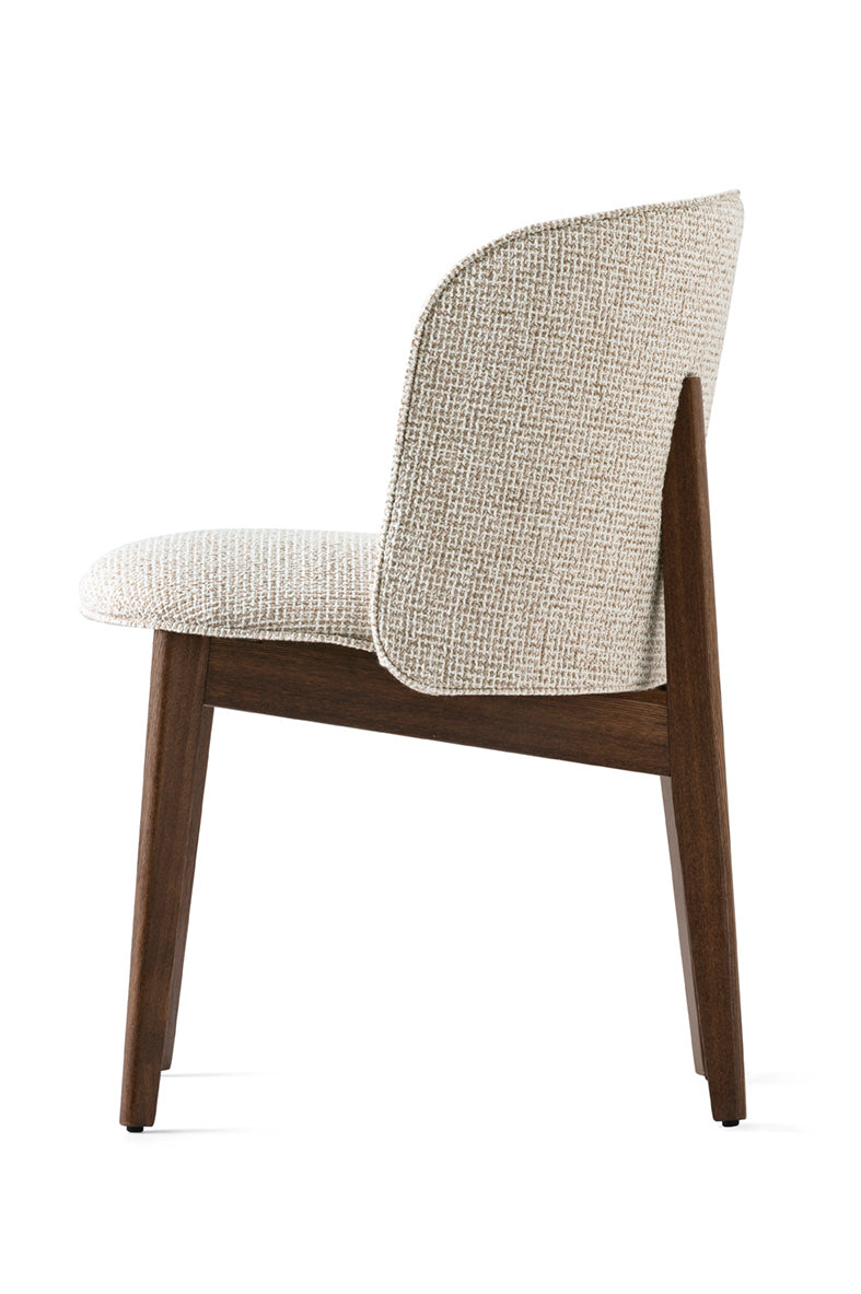 Armchair ABREY upholstered with a dark wooden base