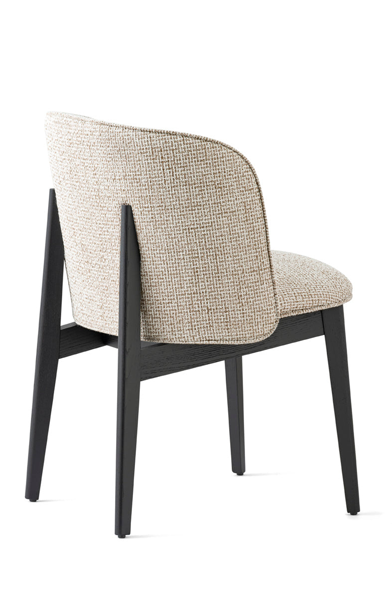 Armchair ABREY upholstered with a black wooden base