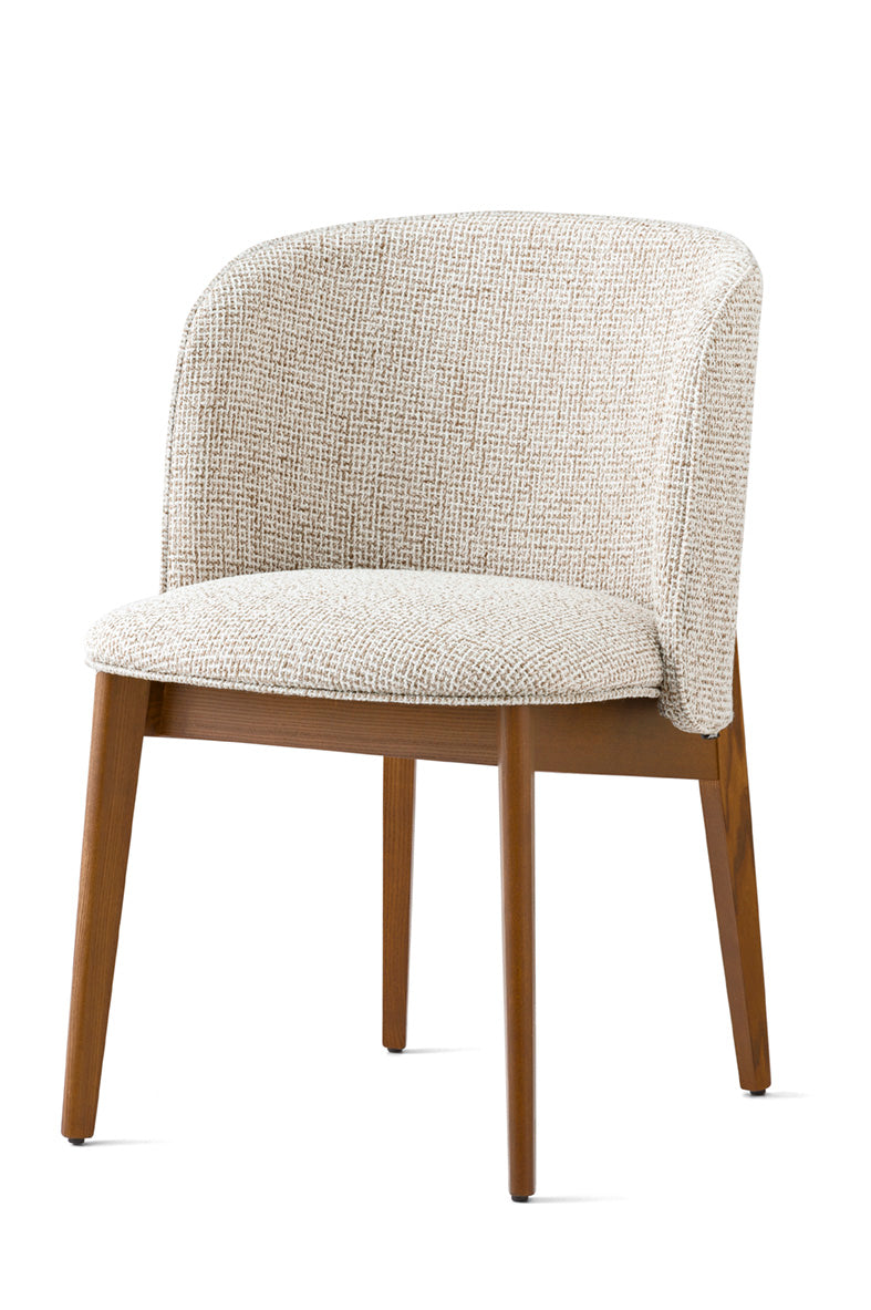 Sessel mit Armlehnen ABREY gepolstert mit Nussbaumfuß