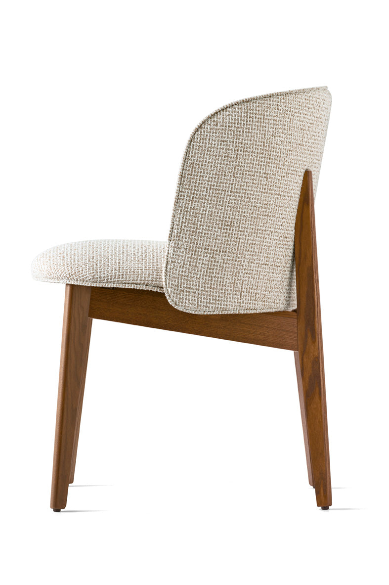 Sessel mit Armlehnen ABREY gepolstert mit Nussbaumfuß