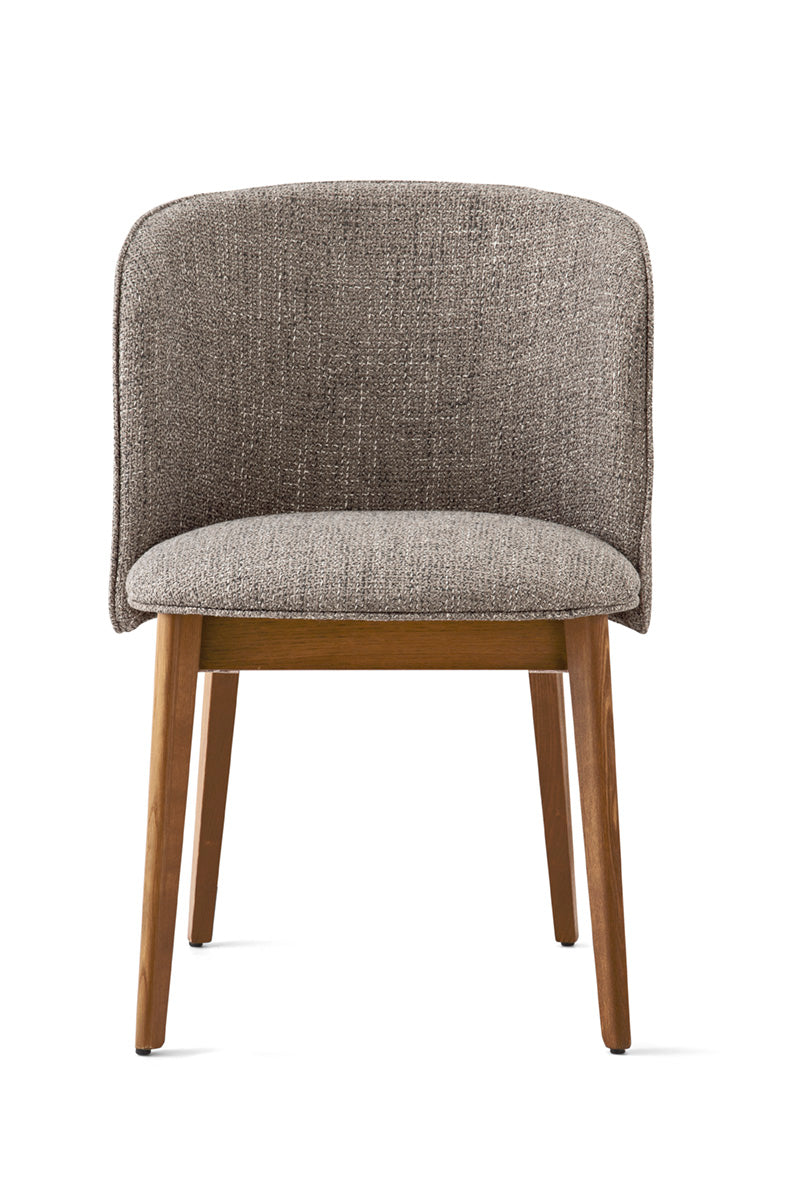 Sessel mit Armlehnen ABREY gepolstert mit Nussbaumfuß