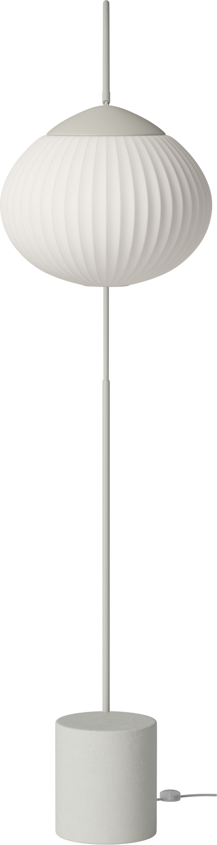 Eichel weiße Stehlampe mit grauer Betonbasis