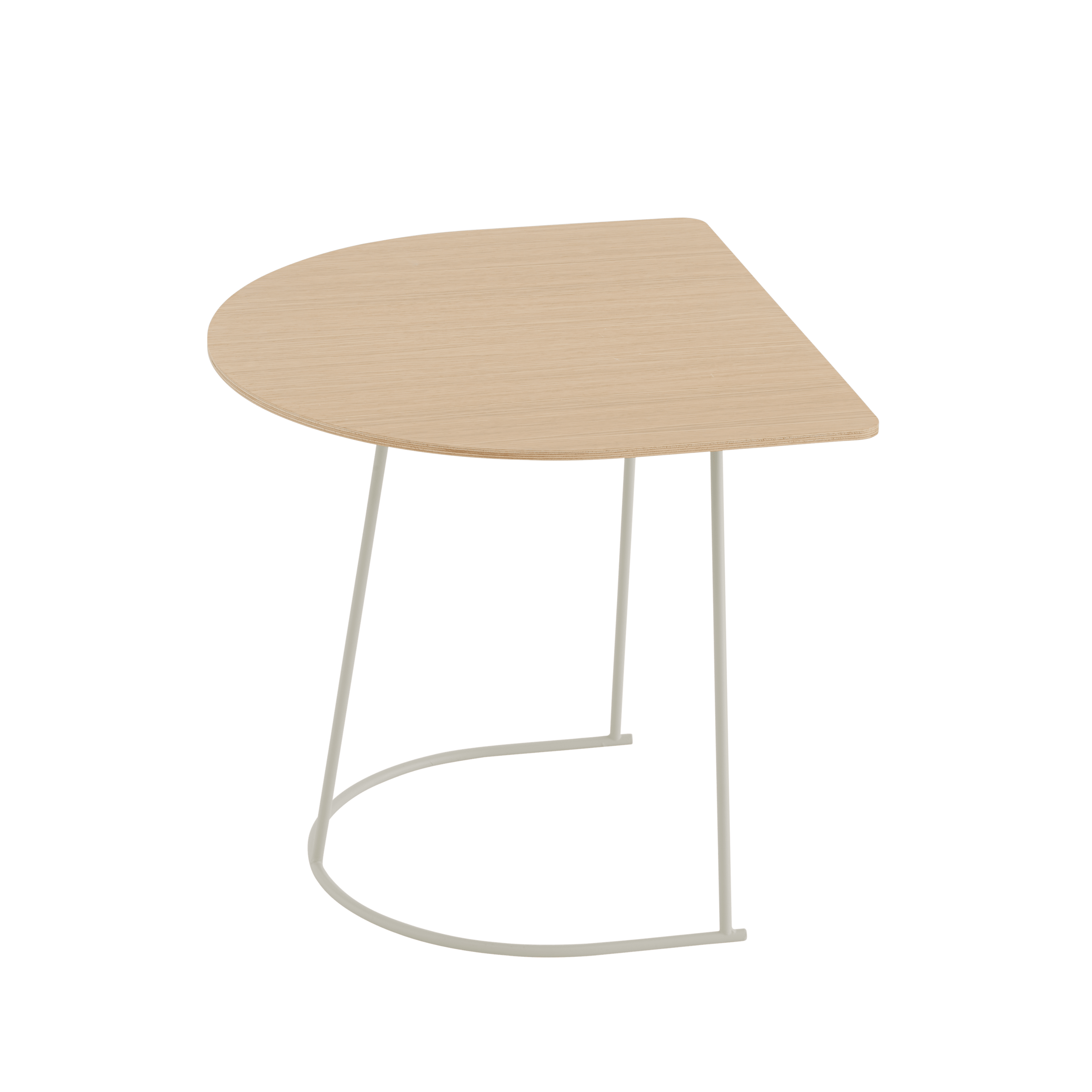 AIRY side table with oak veneer and broken white base