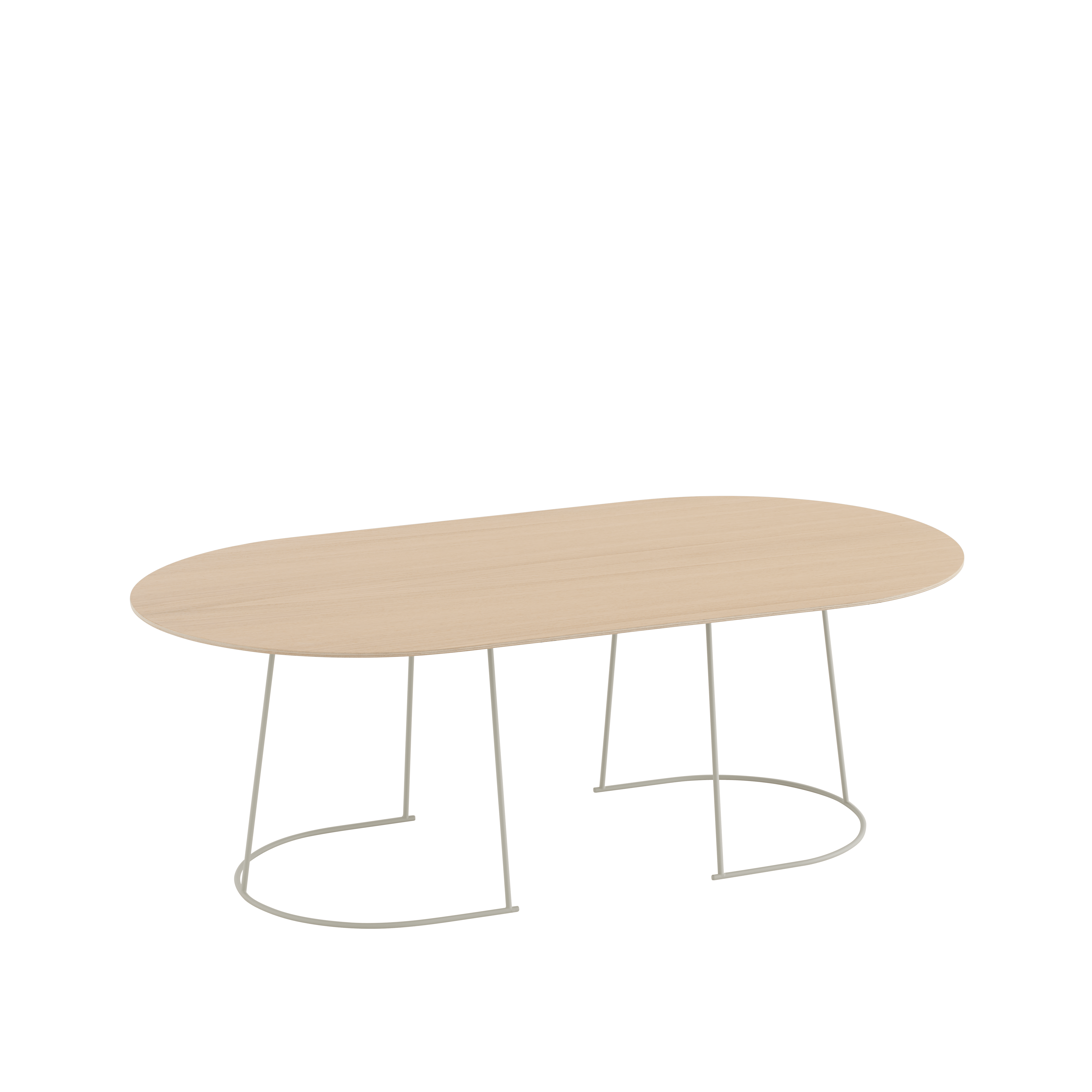 AIRY coffee table with oak veneer and a broken white base
